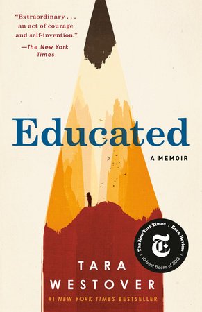 Educated: A Memoir by Tara Westover book cover, memoirs about starting over guide